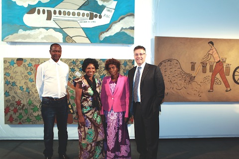 Jean-Pierre Cabasso, Madeleine Mpala Kasongo, Fernande Munsha Sebelwa and Matthias Leridon (co-president of AAD) © Myaba Ouedraogo