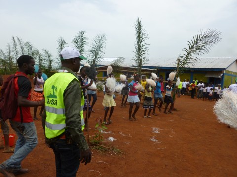 Socio cultural activities proposed by NGO ADSSE, Mole camp, DRC © AAD - April 2015