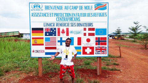 Fabrice in front of the camp ©AAD