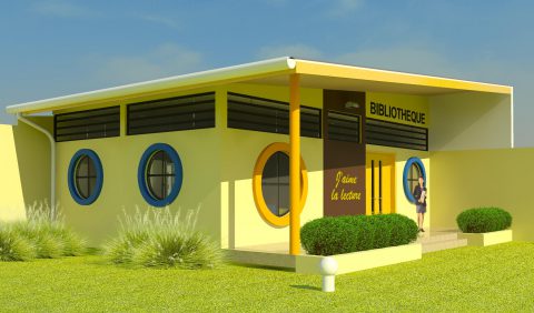Les plans de la première "Magic Bibliothèque" en cours de construction à Anoumabo